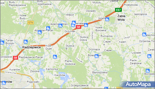 mapa Słubica-Wieś, Słubica-Wieś na mapie Targeo