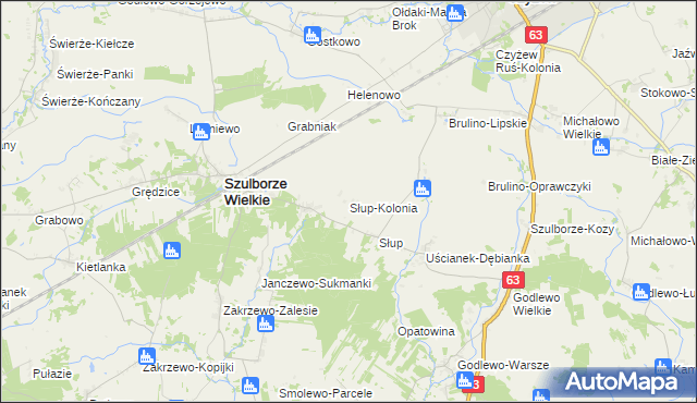 mapa Słup-Kolonia, Słup-Kolonia na mapie Targeo