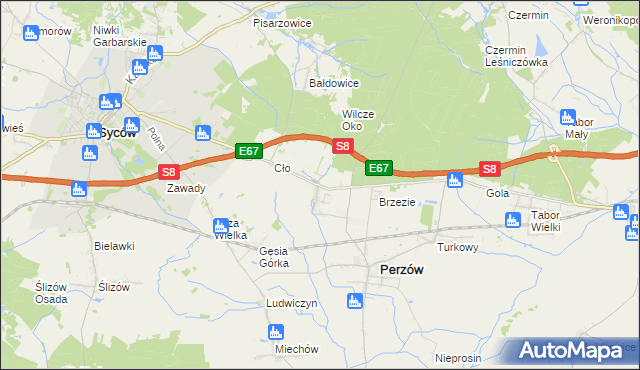 mapa Słupia pod Bralinem, Słupia pod Bralinem na mapie Targeo