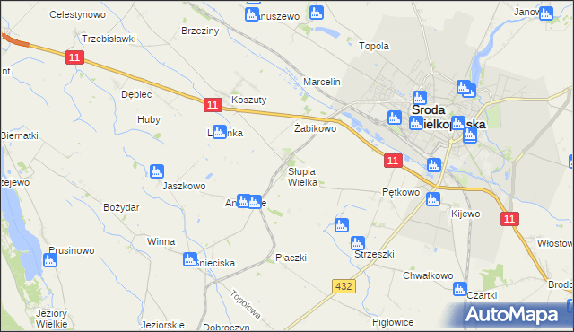 mapa Słupia Wielka, Słupia Wielka na mapie Targeo