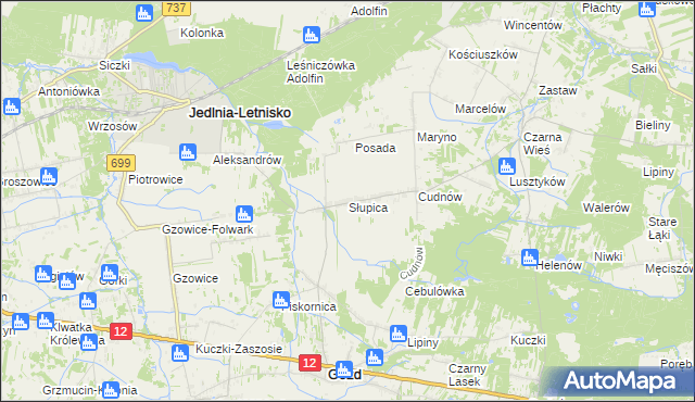 mapa Słupica, Słupica na mapie Targeo