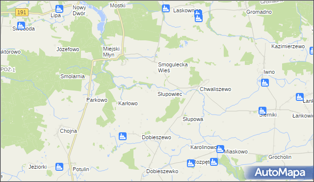 mapa Słupowiec, Słupowiec na mapie Targeo