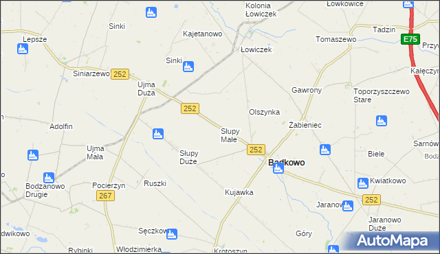 mapa Słupy Małe, Słupy Małe na mapie Targeo