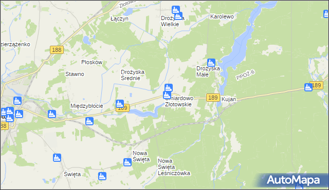 mapa Śmiardowo Złotowskie, Śmiardowo Złotowskie na mapie Targeo