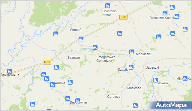 mapa Smogorówka Goniądzka, Smogorówka Goniądzka na mapie Targeo