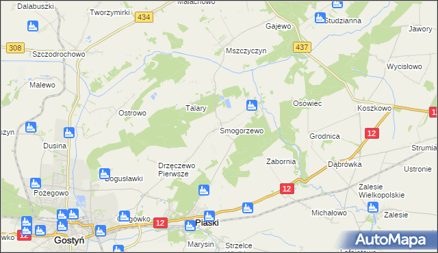 mapa Smogorzewo gmina Piaski, Smogorzewo gmina Piaski na mapie Targeo