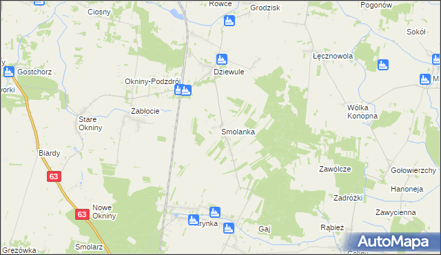 mapa Smolanka gmina Zbuczyn, Smolanka gmina Zbuczyn na mapie Targeo