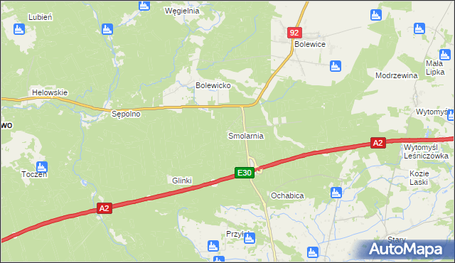 mapa Smolarnia gmina Miedzichowo, Smolarnia gmina Miedzichowo na mapie Targeo