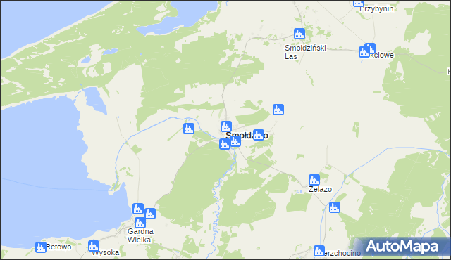 mapa Smołdzino powiat słupski, Smołdzino powiat słupski na mapie Targeo