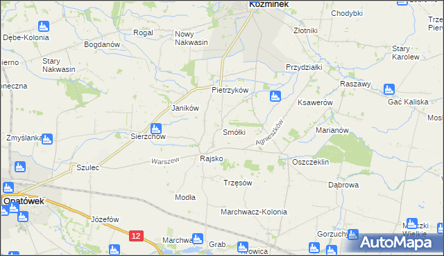 mapa Smółki, Smółki na mapie Targeo