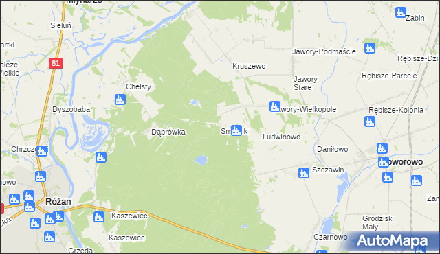 mapa Smólnik gmina Goworowo, Smólnik gmina Goworowo na mapie Targeo