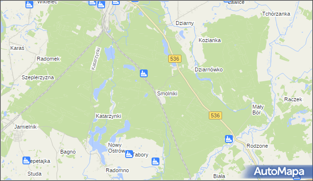 mapa Smolniki gmina Iława, Smolniki gmina Iława na mapie Targeo