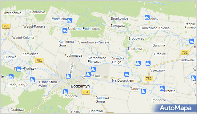 mapa Śniadka Pierwsza, Śniadka Pierwsza na mapie Targeo