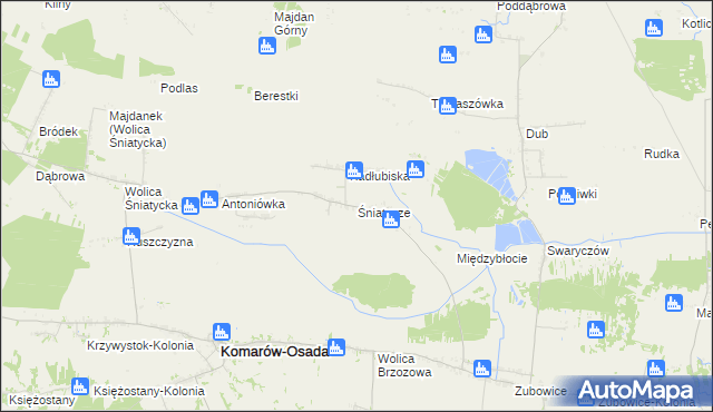 mapa Śniatycze, Śniatycze na mapie Targeo