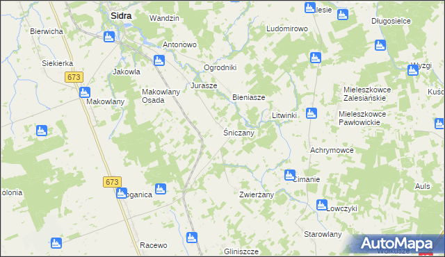 mapa Śniczany, Śniczany na mapie Targeo