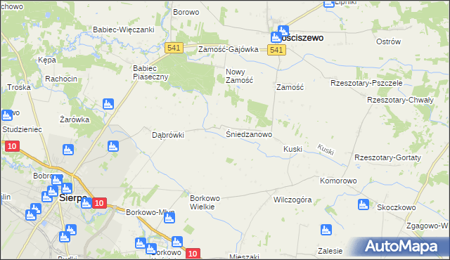 mapa Śniedzanowo, Śniedzanowo na mapie Targeo