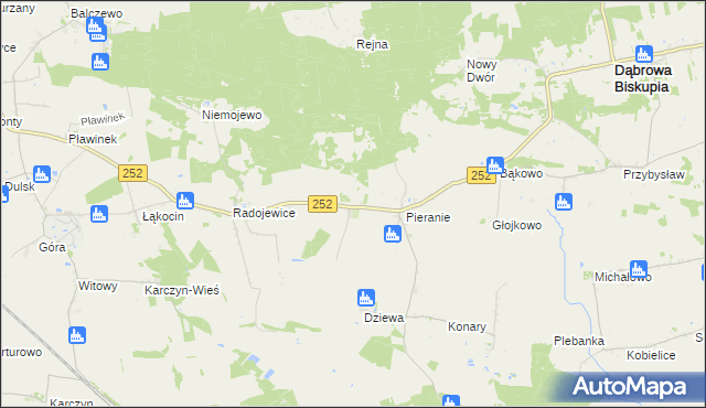 mapa Sobiesiernie gmina Dąbrowa Biskupia, Sobiesiernie gmina Dąbrowa Biskupia na mapie Targeo