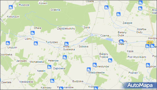 mapa Sobiska, Sobiska na mapie Targeo