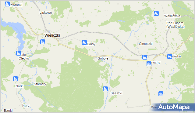 mapa Sobole gmina Wieliczki, Sobole gmina Wieliczki na mapie Targeo