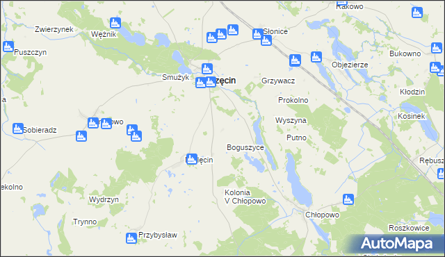 mapa Sobolewo gmina Krzęcin, Sobolewo gmina Krzęcin na mapie Targeo