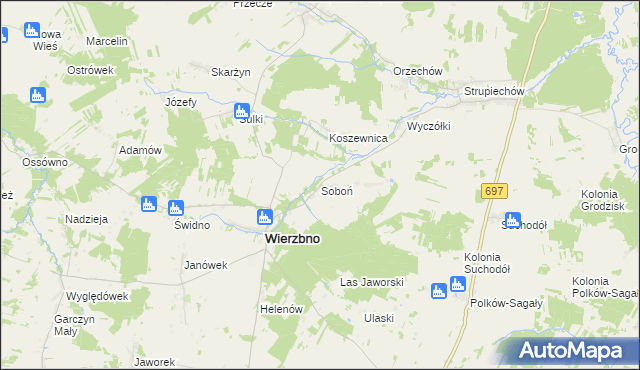 mapa Soboń, Soboń na mapie Targeo