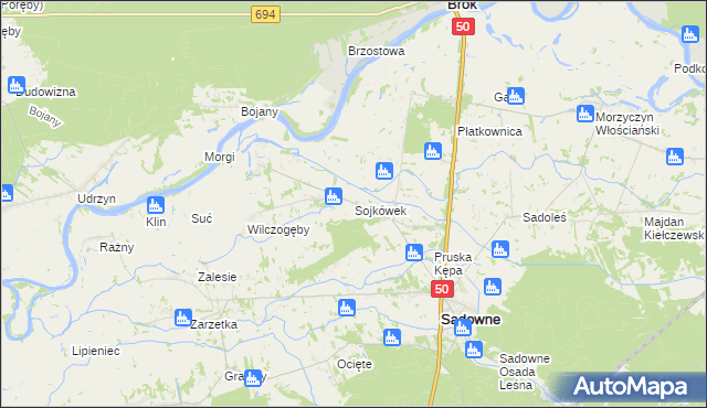 mapa Sojkówek, Sojkówek na mapie Targeo