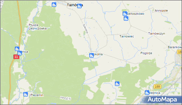 mapa Sokolna, Sokolna na mapie Targeo