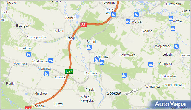 mapa Sokołów Dolny, Sokołów Dolny na mapie Targeo