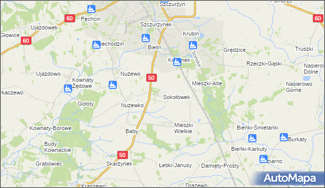 mapa Sokołówek gmina Ciechanów, Sokołówek gmina Ciechanów na mapie Targeo