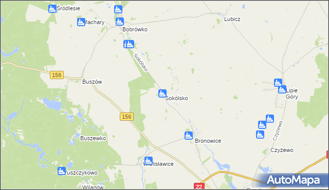 mapa Sokólsko, Sokólsko na mapie Targeo