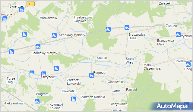 mapa Sokule gmina Kąkolewnica, Sokule gmina Kąkolewnica na mapie Targeo