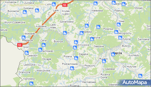 mapa Sól-Kiczora, Sól-Kiczora na mapie Targeo