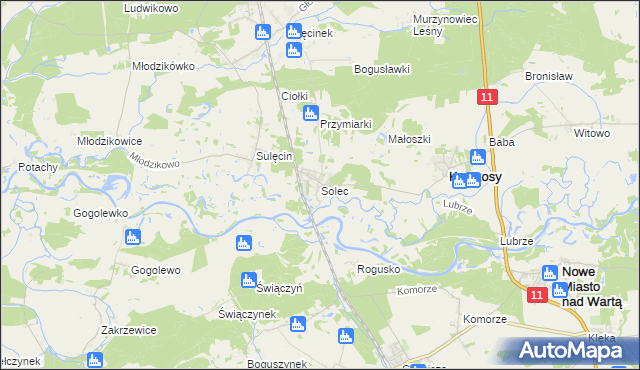 mapa Solec gmina Krzykosy, Solec gmina Krzykosy na mapie Targeo