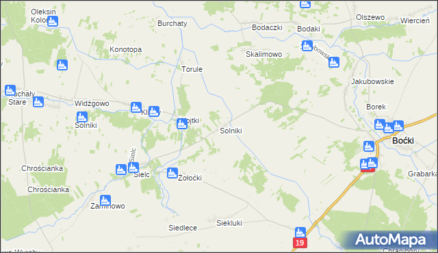 mapa Solniki gmina Boćki, Solniki gmina Boćki na mapie Targeo