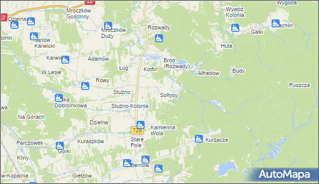 mapa Sołtysy gmina Gielniów, Sołtysy gmina Gielniów na mapie Targeo