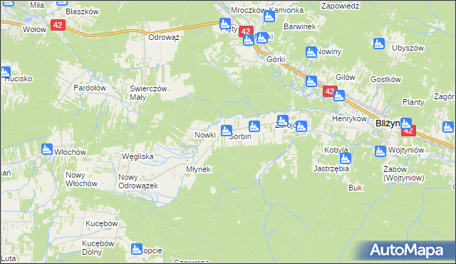 mapa Sorbin, Sorbin na mapie Targeo