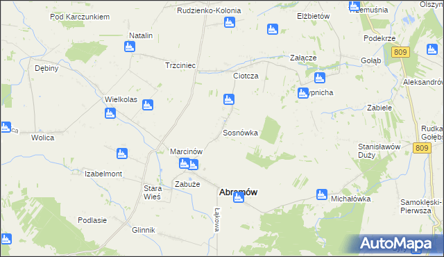 mapa Sosnówka gmina Abramów, Sosnówka gmina Abramów na mapie Targeo
