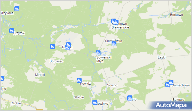 mapa Sowieński Młyn, Sowieński Młyn na mapie Targeo