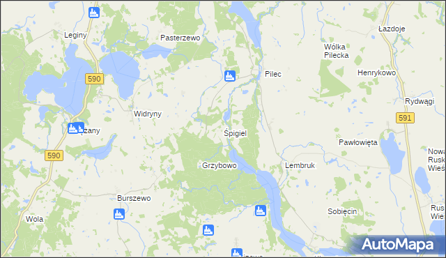 mapa Śpigiel, Śpigiel na mapie Targeo