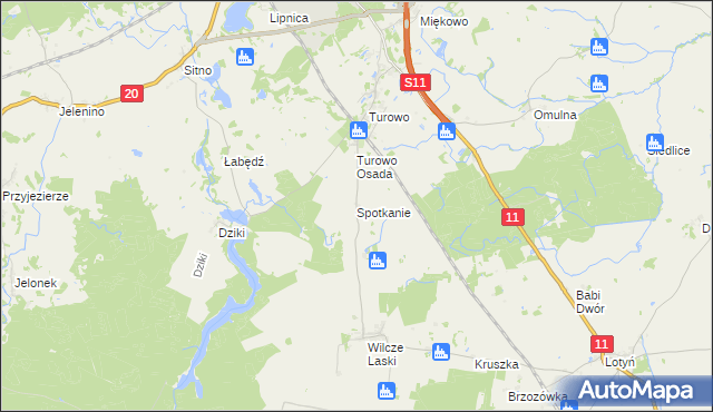 mapa Spotkanie, Spotkanie na mapie Targeo