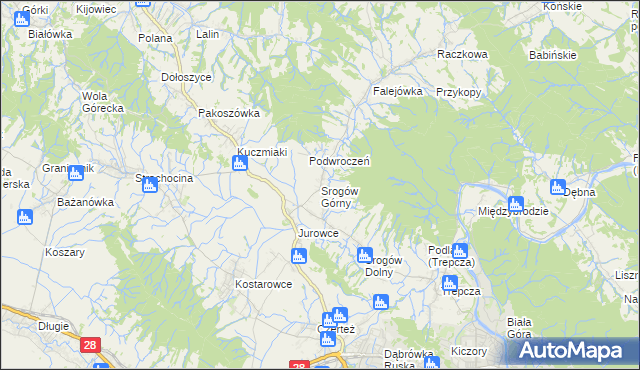 mapa Srogów Górny, Srogów Górny na mapie Targeo