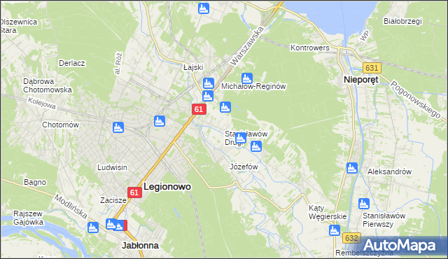 mapa Stanisławów Drugi gmina Nieporęt, Stanisławów Drugi gmina Nieporęt na mapie Targeo