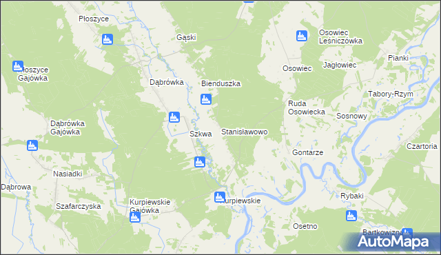 mapa Stanisławowo gmina Zbójna, Stanisławowo gmina Zbójna na mapie Targeo