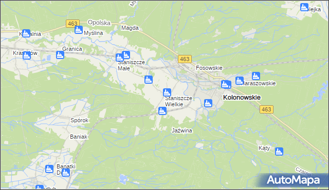 mapa Staniszcze Wielkie, Staniszcze Wielkie na mapie Targeo