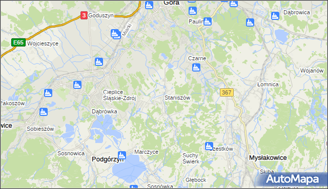 mapa Staniszów, Staniszów na mapie Targeo