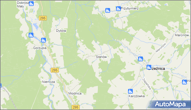 mapa Stanów, Stanów na mapie Targeo