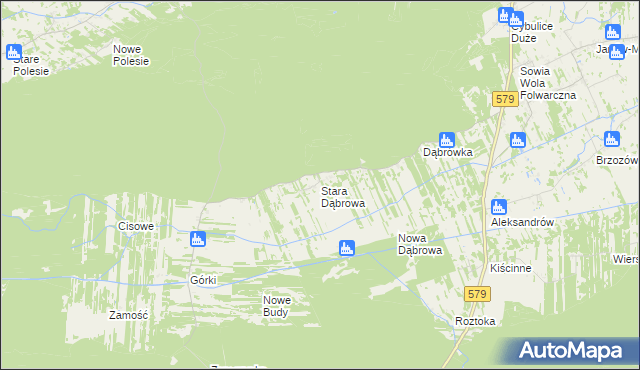 mapa Stara Dąbrowa gmina Leoncin, Stara Dąbrowa gmina Leoncin na mapie Targeo