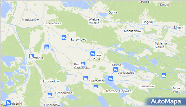 mapa Stara Huta gmina Krośnice, Stara Huta gmina Krośnice na mapie Targeo