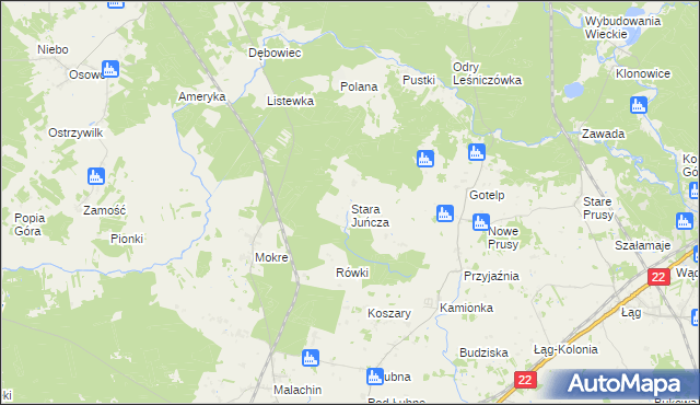 mapa Stara Juńcza, Stara Juńcza na mapie Targeo