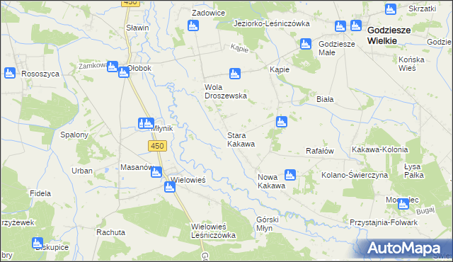 mapa Stara Kakawa, Stara Kakawa na mapie Targeo